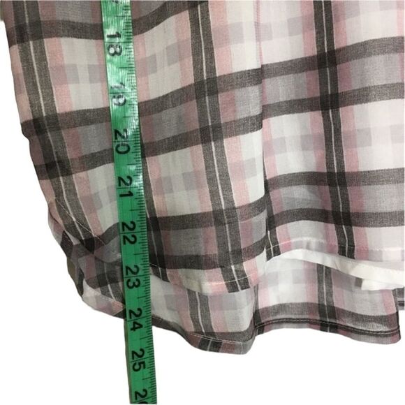 ANN TAYLOR LOFT BOHO MULTI MEDIA PAISLEY PLAID OFF SHOULDER CHIFFON BLOUSE TOP S - Picture 12 of 14